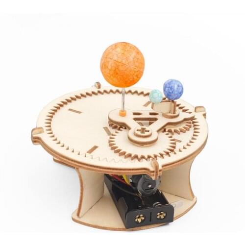 Wood Solar System Globe Earth Sun Moon Model Kids Toys Science Experiment Educational Kit Puzzle StemToys For Kids Science Lab