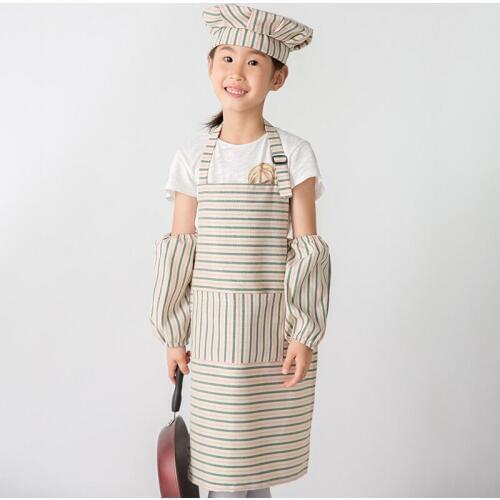 Childrens sleeve apron kid chef hat cute summer thin calligraphy training painting clothes print logo customise