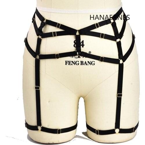Women Fetish Leg Harness Sexy Body Harness Garter Belt Festival Rave Pole Dance Bondage Lingerie Gothic Fetish Bottom Panties