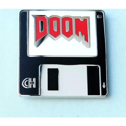 Doom Floppy Disk DOS Cartoons Game Enamel Brooch Pin Backpack Hat Bag Collar Lapel Pins Badges Fashion Jewelry Accessories