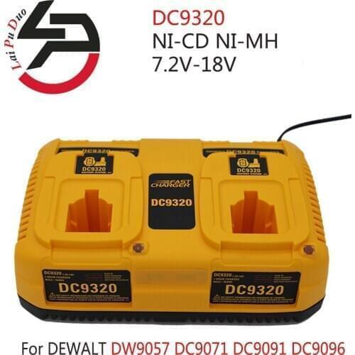 7.2V-18V Dual Charger For Dewalt DC9320 DC9310 Ni-MH & Ni-CD Battery charger DW9057 DC9071 DC9091 DC9096 Battery Charger
