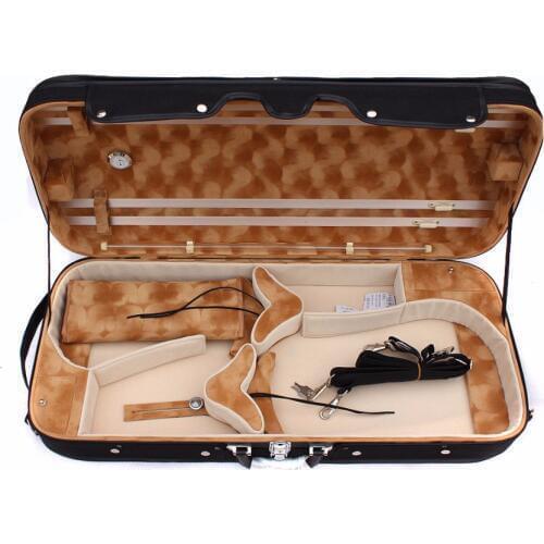 Double Casde Violin / Viola Case Hold 2 pcs Strong 4/4 Full size Music sheet Bag