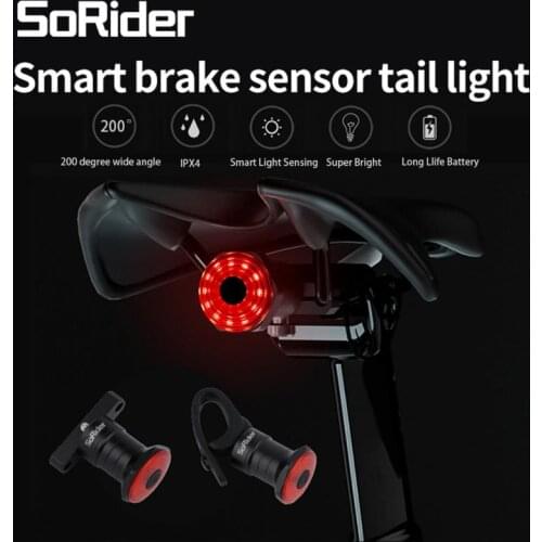 Intelligent Bicycle Rear Light COB Led MTB Road Bike Tail Light Auto On/Off Flashing Lights USB Ultra Bright Light Sensing Lamps