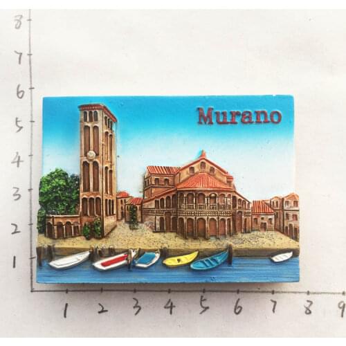 Italy crystal glass island Murano tourist souvenir landmark building magnetic stickers