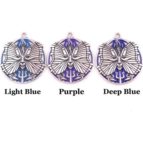 Psyche Butterfly Spirit Goddess Pendant by Oberon Zell Gold Plate over Sterling