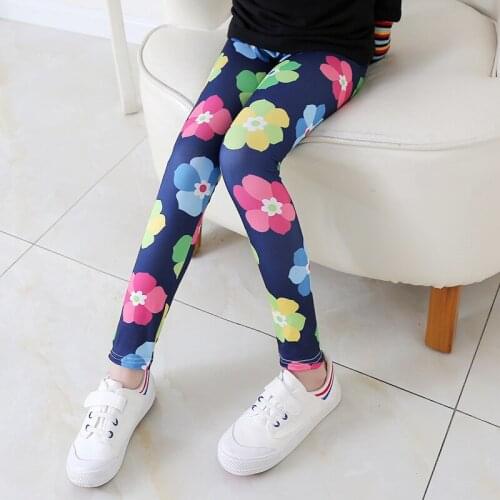 Girls Leggings for Outdoor Travel Clothes Girls Pants Student Casual Wear Stylish Computer Printing 4-13 Years Stretch Pants