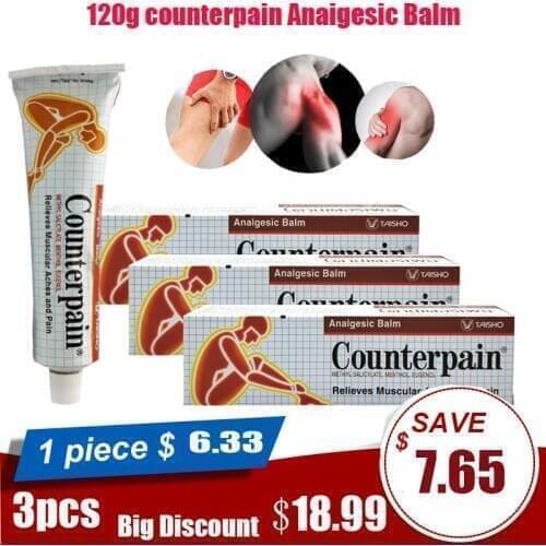 2-3pcs 120g Counterpain Analgesic Ointment Relieves Joint Arthritis Pain Muscle Ache Sports Injury Sprain Massage Thailand