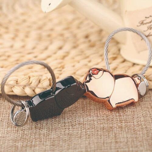 Trendy Sweet Kiss Piggies Keychain with Magnetism Cute Kiss Pigs Couple Keychain Christmas Gifts Valentines Love Token #290374