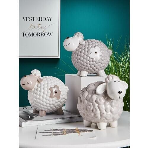 Cartoon Animal sheep Piggy Bank Coin Storage Box Children Toy Christmas festival Birthday Gift Home Decoration Cute Statue