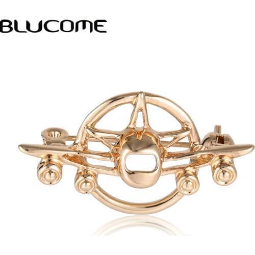 Blucome Vintage Airplane Aircraft Brooches Badge Suit Collar Clip For Women Men Hat Scarf Pins Plane Model Brooch Christmas Gift