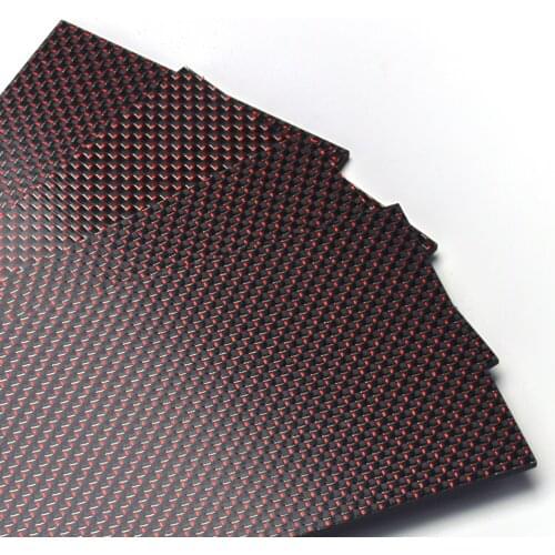 400x200mm 3K Full Carbon Fiber Sheet Thickness 3.0-6.0mm Gold Silver Blue Red 3K Colored Carbon Fiber Plate