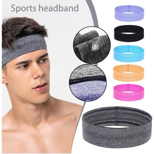 Non-slip Sweat-absorbent Sports Headband Hair Band Elastic Silicone Sweatband For Running Fitness Soccer Basketball Volleyball