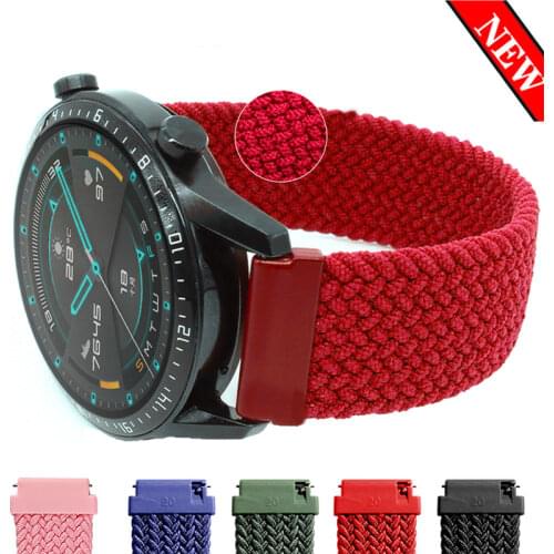 20 22MM Braided Loop Nylon Strap For Amazfit Bip Samsung Galaxy Watch 3 41 45mm Gear S3 Frontier 46/42 Active 2 Huawei GT/2 band