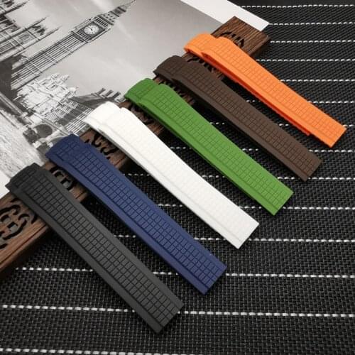 21mm Black Brown Blue Orange White Green Silicone Rubber Watch Strap For Patek Aquanaut Philippe for 5164a 5167a-001 strap