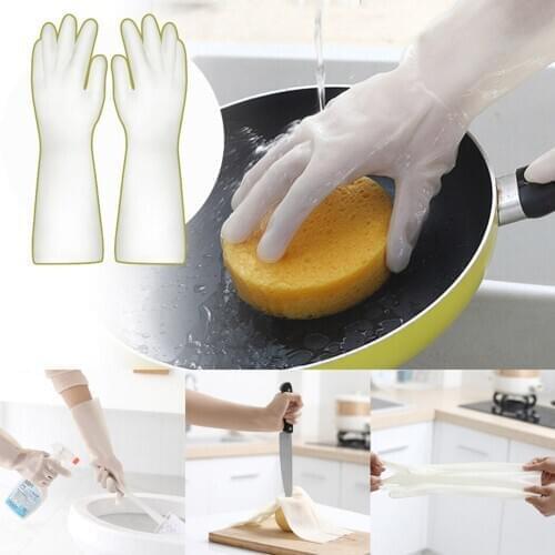 3 Pairs Rubber Gloves Reusable Wear-Resisting Dishwashing Gloves Cleaning Gloves