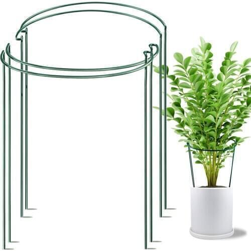 Rose Flowers Vine Garden Supply Garden Support Stake 4Pcs Garden Plant Supports Ring Border Support Plant Support Ring Cage #J