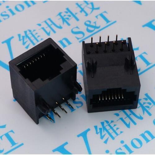 Network socket RJ45 58 Full Plastic Stand Up 18.3 MM Horizontal 8P 8C Net Export Crystal Head Female Seat