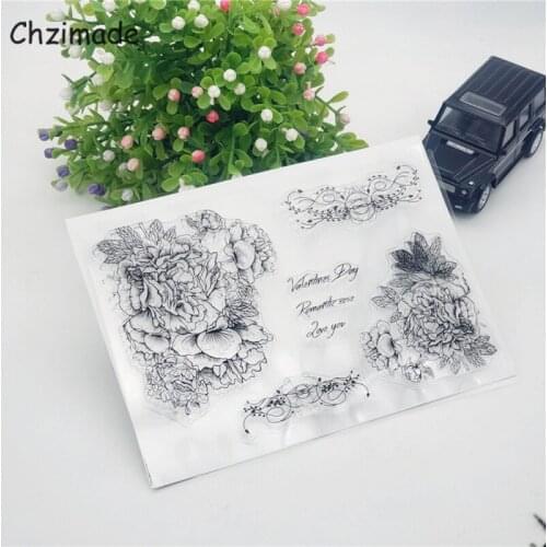 Chzimade 11x16cm Flower Blooming Clear Stamps Seal For DIY Scrapbooking Card Making Album Decorative Silicone Stamp Crafts