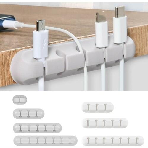 Silicone Cable Organizer USB Cable Winder Flexible Cable Management Clips For Mouse Headphone Earphone Car Cable Holder