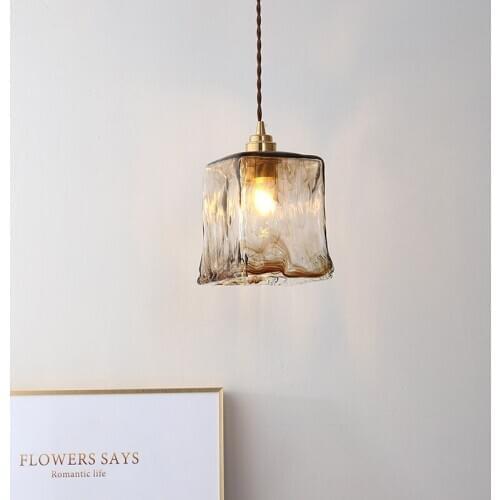 Nordic retro simple ins brass glass chandelier personalized B & B fresh wind restaurant bedside bar small Chandelier