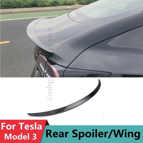 Rear Trunk Spoiler For Tesla Model 3 2017-2018-2019-2020 Rear Trunk Lip Carbon Fiber ABS Wing Spoiler Car Styling