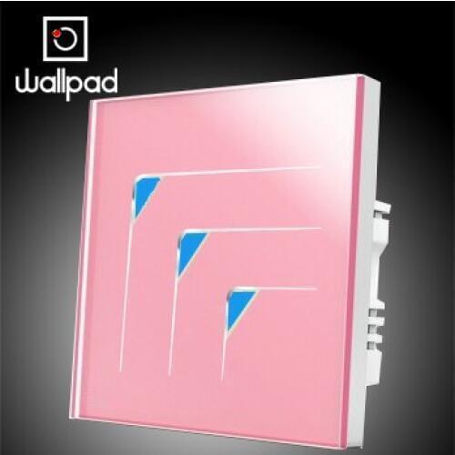 Pink Crystal 3 Gangs 2 Way Glass Switch Panel 110~250V Touch Screen Wall Light Switch LED Wallpad Luxury
