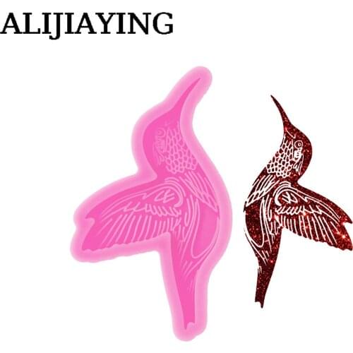 DY0683 Super Glossy Silicone HUMMINGBIRD Mold Bird Epoxy Resin Pendant Molds Diy Keychain Custom Polymer Clay Mold Craft