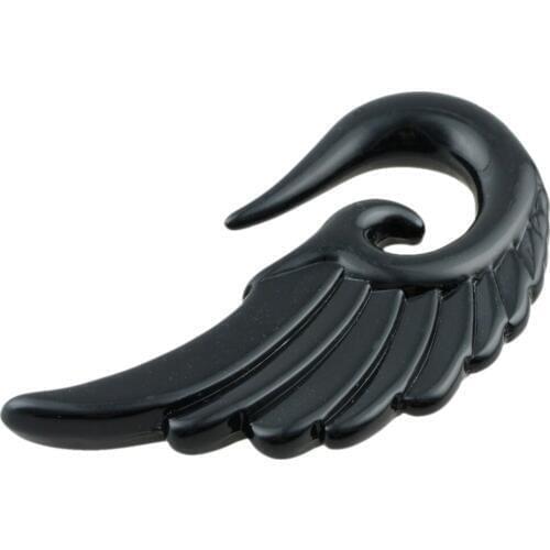 TUMBEELLUWA 1Pc Unisex Acrylic Gauges Spiral Taper Angel Wings Piercing Ear Plug Stretcher