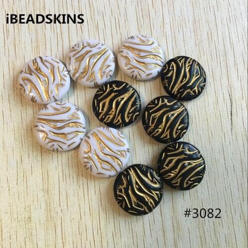 Choose color) 26mm 140pcs/lot Acrylic Striped coin shape antique style Beads for Jewelry DIY #3082 (Design as shown)