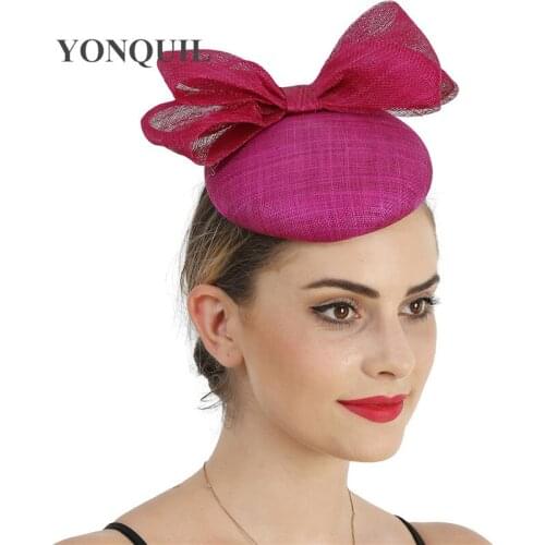 Nice Sinamay 4-Layer Fascinator Hat Bow Hair Headwear Wedding Women Headpiece With Hair Clip Bride Marriage Hair Accessories