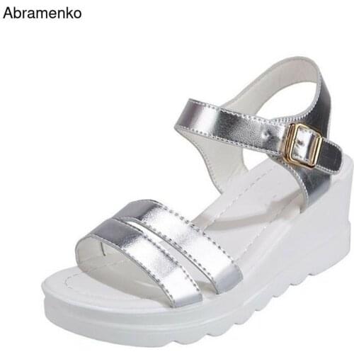 Wedges Shoes For Women High Heel Sandals Summer Shoes Pumps Flip Flop Platform Sandals Rome White Open Peep Toe Plus Size 35-40