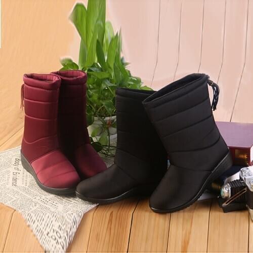 Winter Women Boots Waterproof Ladies Snow Boots Mid-Calf Down Boots Female Winter Shoes Woman Plush Insole Botas Mujer
