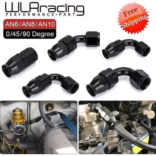 1 AN6 8 10 Straight 45 90 Degree PTEF Oil Fuel Reusable Swivel Hose End Fitting For Stainless Steel Braided hose Black Red Blue