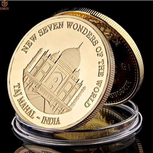 2017 World Famous Attraction India Taj Mahal New Seven Wonders Of The World Gold Plated Cultural Heritage Commemorative Coin