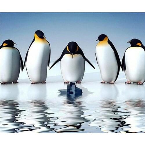 5d Penguin Diamond Art Animals Mosaic Embroidery Painting Rhinestone Drawing Pictures Home Wall Papers Handcraft Gift Beadwork