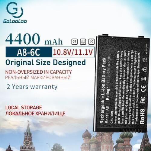 Golooloo 4400mAh New Battery For Asus Pro61Z Pro80 Pro80E Pro80F Pro80Fm Pro80H Pro80HM A72DY A8 A8A A8J A8S A8T A8Z F8 F8V N81