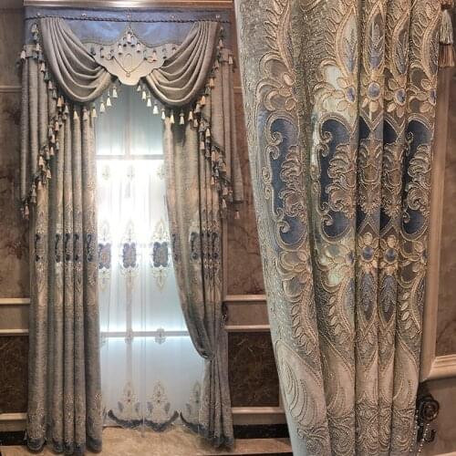 American Luxury Atmosphere French Style Curtain for Living Room Bedroom Neo-classical Velvet European Style Curtains