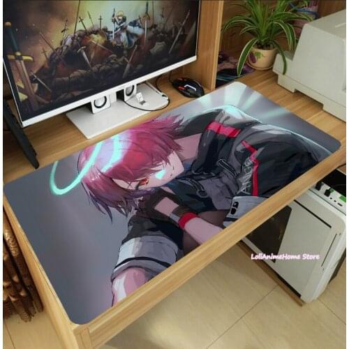 Arknights Exusiai Cartoon Game Anime Large Mouse Pad Thicken Laptop PC Gaming Mice Mat Desk Keyboard Mat Anti-Slip Playmat