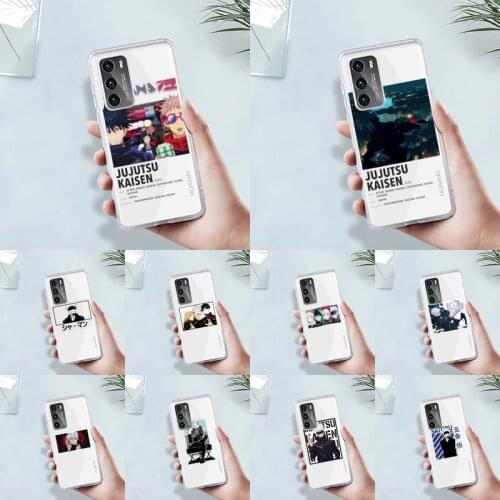 Hot Anime Jujutsu Kaisen Phone Case Transparent For Huawei MATE P 40 30 20 10 pro plus lite X 5G Soft TPU Clear Mobile bags