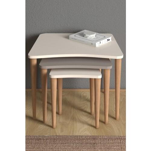 Nero 3 pcs Zigon coffee table Cream Cappuccino Cream