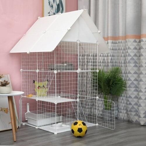 DIY Animal Cat Crate Cave Dog Fences Pet Playpen Multi-functional Sleeping Playing Kennel Rabbits Guinea Pig Cage Dog House