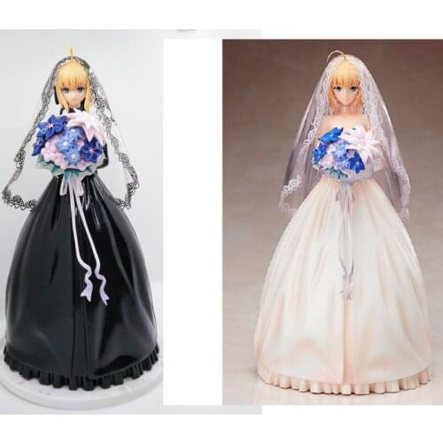 25Cm Anime Fate Stay Night Saber Action Figure Limited 10th Anniversary Wedding Dress Saber Fate Zero Figure Model Toy Fans Gift