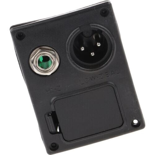 Acoustic Guitar Equalizer Flat mounting 9v EQ Battery Box 4 Pin Any Guitars Case Cover Black for Active Pickup Guitar & Bass