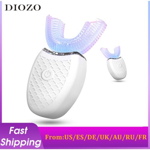 DIOZO Automatic Sonic Electric Toothbrush USB Rechargeable 360 Degree Silicone Teeth Cleaner Blue Light Whitening Tooth