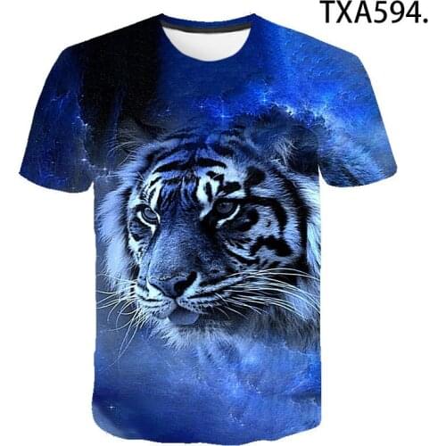 2020 Cool Men Women Children T-Shirts Animal Tiger 3D Print T Shirt Summer Short Sleeve Harajuku Casual Tops Boy Girl Kids Tee