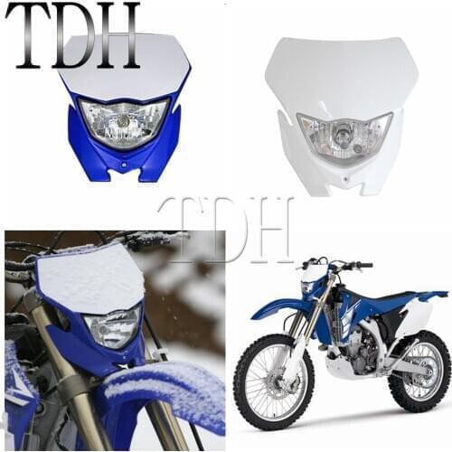 Motorcycle Supermoto Headlight Motocross Enduro Dirt Bike Head Light For Yamaha WRF250/400/426/450 YZ TTR WR MX White Blue Black