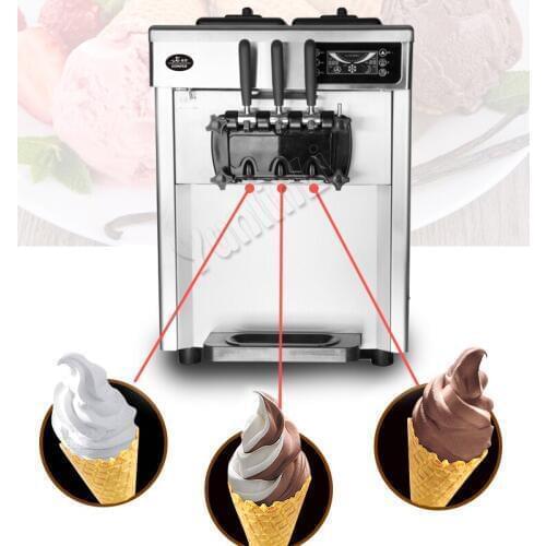 Commercial Ice Cream Maker Automatic Desktop Ice Cream Cone Machine Stainless Steel Soft Ice Cream Machine CQ-8219 220V 2300W