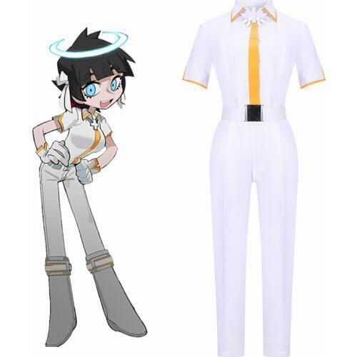 Anime Game Helltaker the Curious Angel Azazel Cosplay Costume Adult Women Men Outfits JK Uniform Shirt Pants Halloween Carnival