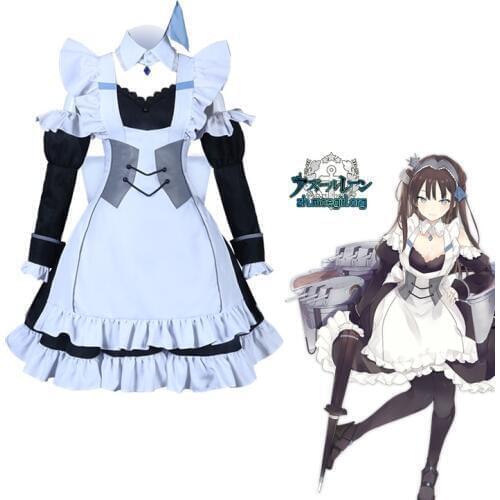 Game Azur Lane HMS Newcastle Cosplay Costume Maid Outfit Cosplay Full Set Carnival Halloween Party Dress