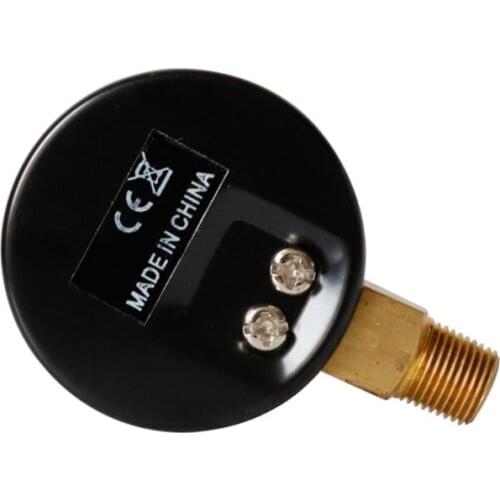 Pressure Gauge 40mm Dial 1/8" BSPT Bottom Mount 15,30,60.100,160 200, 300 PSI & Bar for Air, Gas, Water, Fuel , Liquid